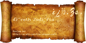 Éreth Zsófia névjegykártya