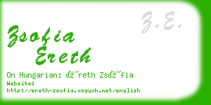 zsofia ereth business card